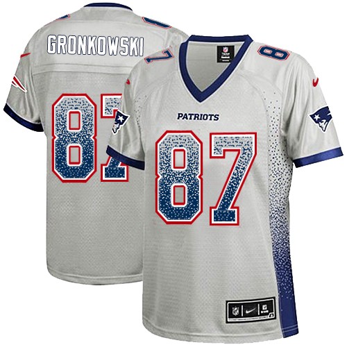 Women's Limited Rob Gronkowski Nike Jersey Grey - #87 Drift Fashion NFL New England Patriots